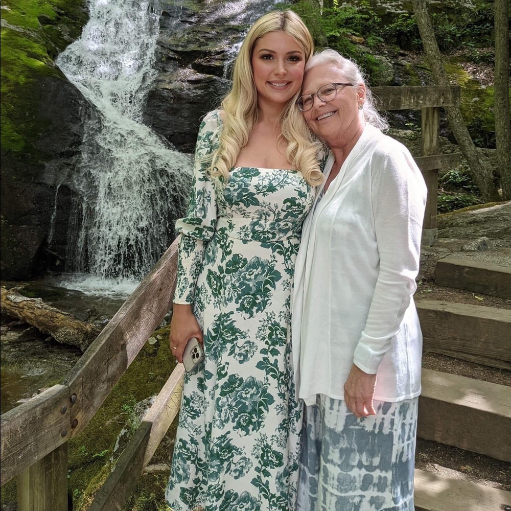 Reformation green floral dress